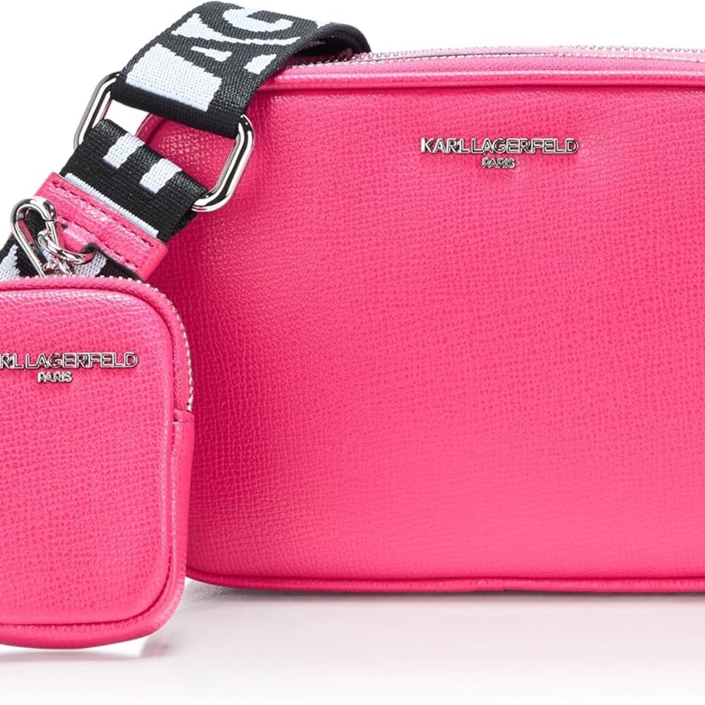 Karl Lagerfeld Paris Maybelle Camera Crossbody Bag In Fuchsia Pink